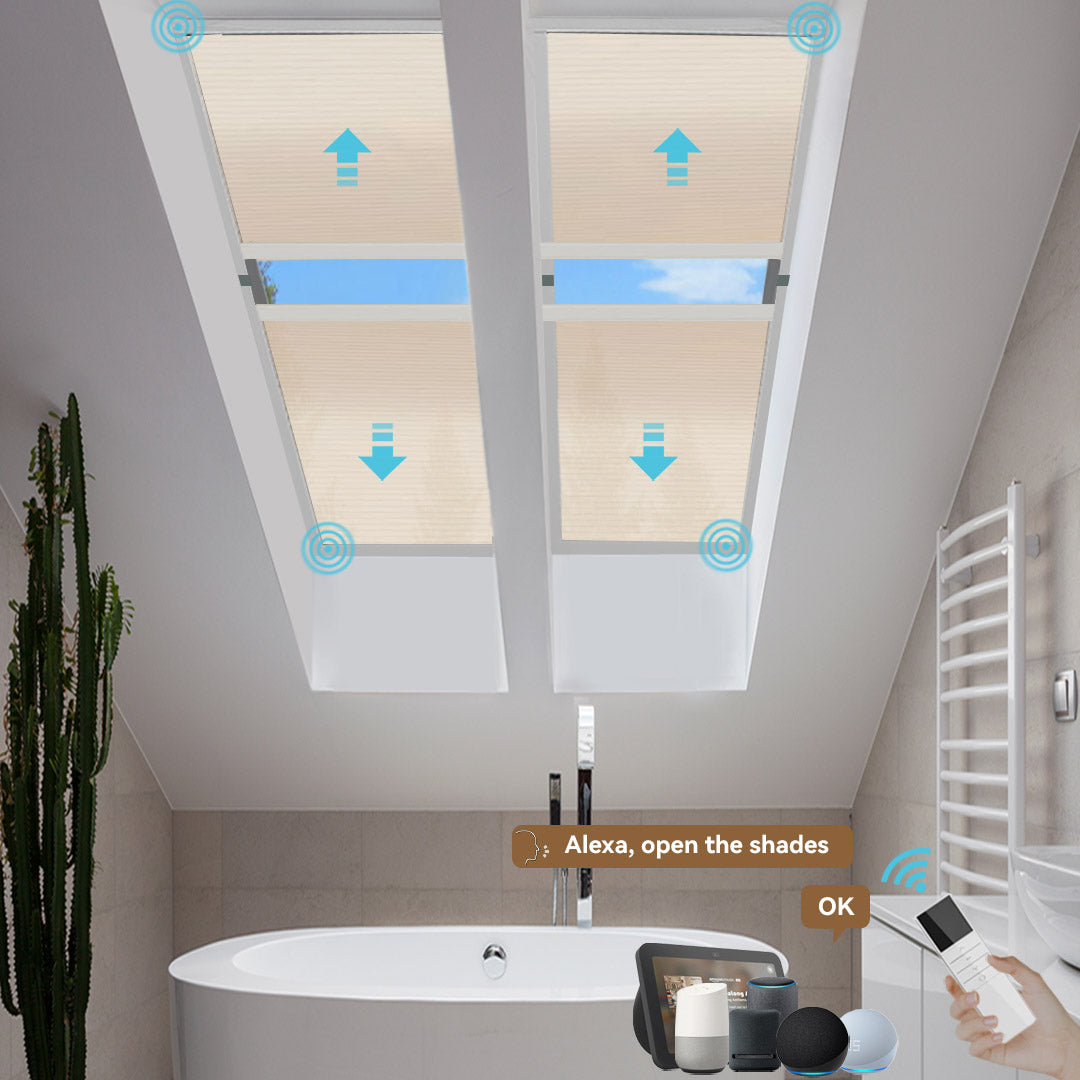 Kurlax Light Filtering Automatic Skylight Blinds For Extra-long Skylights